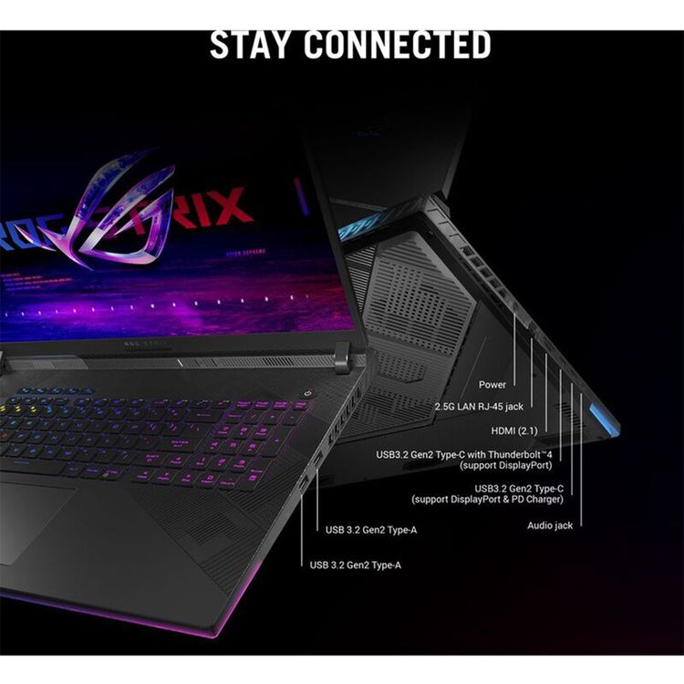 لابتوب الألعاب ASUS ROG Strix SCAR 18 / i9-14900HX / RTX 4080 / 18 بوصة - أوف بلاك 