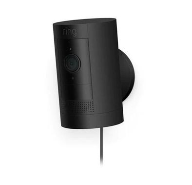 حلقة توصيل الكاميرا الداخلية/الخارجية + حامل قابل للإمالة للكاميرا اللاصقة | أسود