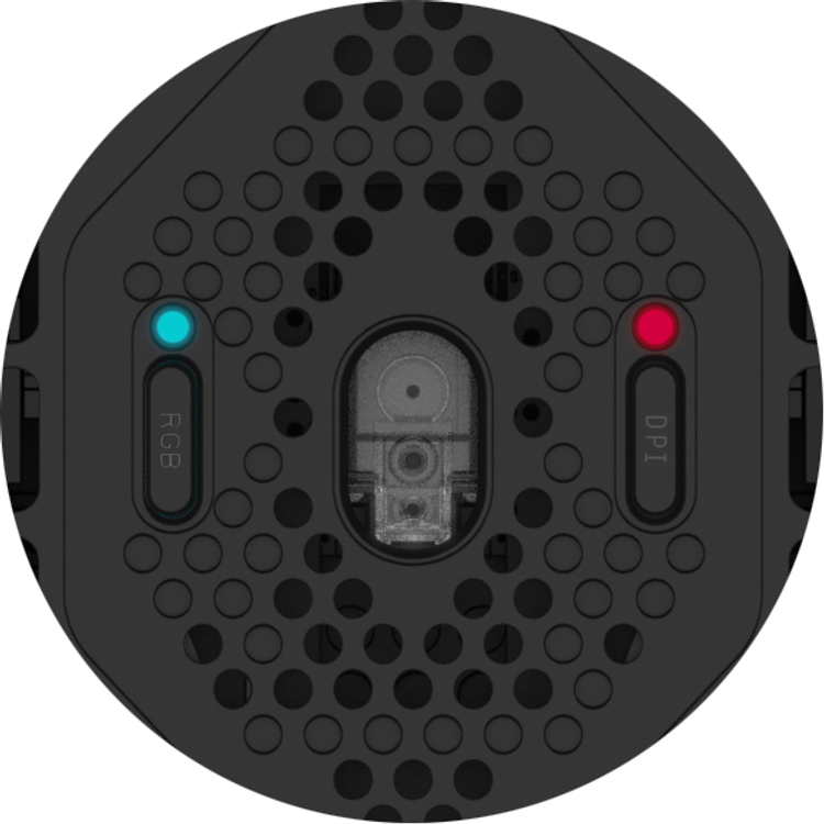 كيكرون ماوس الألعاب السلكي البصري PMW3389 مستشعر 16000 نقطة في البوصة ، 68 جرامًا خفيف الوزن للغاية ، ذاكرة داخلية ، إضاءة خلفية RGB ، جهاز كمبيوتر / ماك- أسود