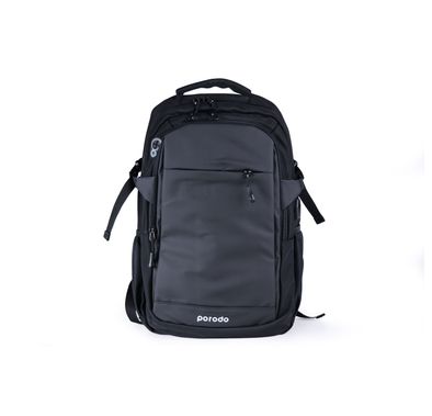 حقيبة الظهر بورودو لايفستايل المقاومة للماء من قماش أوكسفورد + PU مع منفذ USB-A