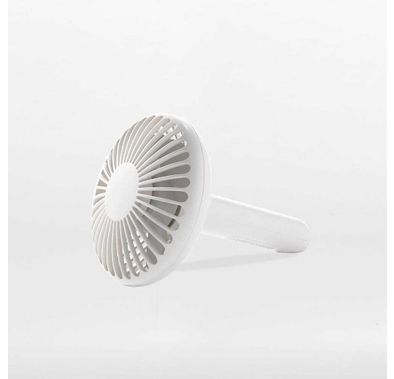 Pout Hands 2 Mushroom Portable Fan with Built-in Rechargeable Long-lasting Battery & Hand Strap - Sleek Designed Handheld Mini Electric Fan - Simple & Easy to Clean - Creamy White