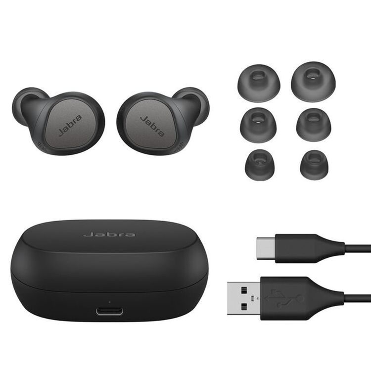 سماعات أذن Jabra Elite 7 Pro اللاسلكية الحقيقية، سماعات أذن لاسلكية حقيقية، إلغاء الضوضاء النشط، تقليل الضوضاء أثناء المكالمات، HearThrough، الوضع الأحادي - أسود تيتانيوم