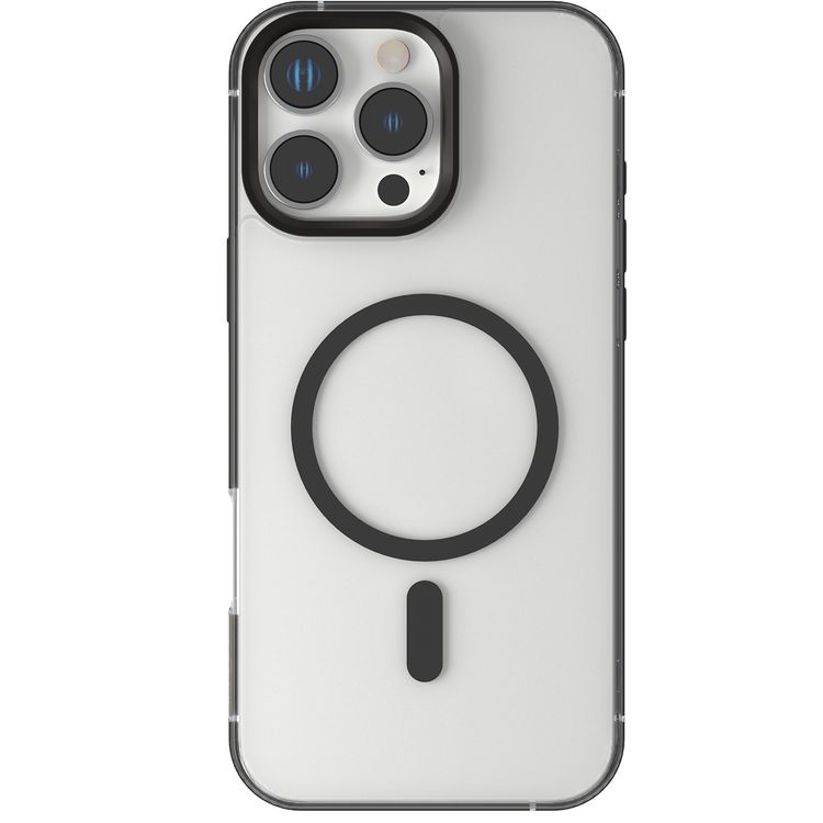 كفر حماية Levelo Claire Magsafe مع حفاظ ممتص للصدمات من الألومنيوم لهاتف iPhone 16 Pro Max، حفاظ هجين، متوافق مع MagSafe - أسود