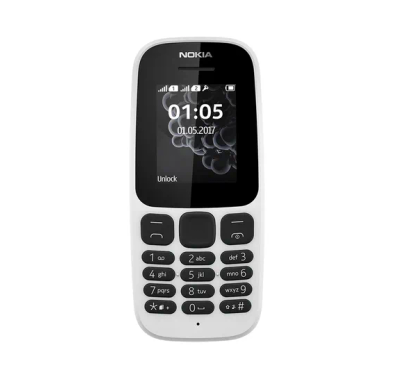 Nokia 105 Mobile Phone, 8 GB Single SIM- White