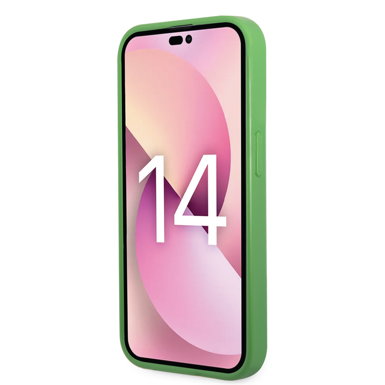 Lacoste Hard Case Iconic Petit Pique PU Woven Logo Estragon Compatible with iPhone 14 Plus - Green