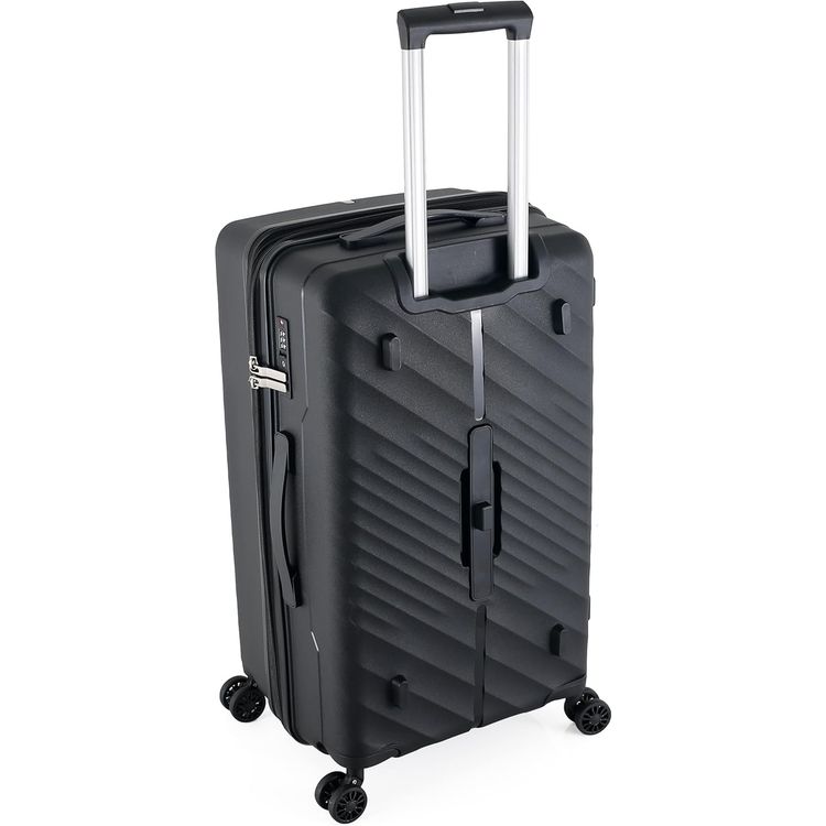 H.T Luggage Bag, Hard Case Polypropylene (PP) Material - Large/Black
