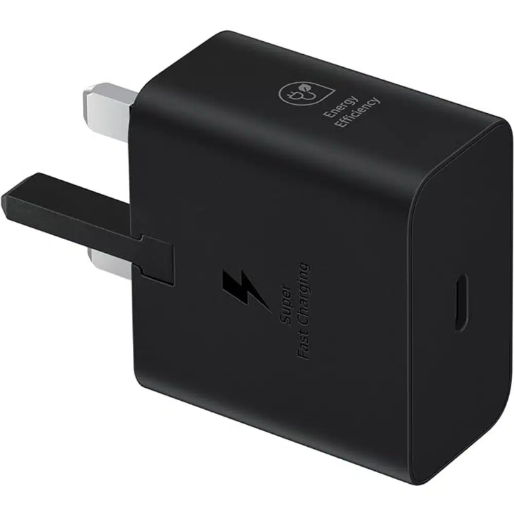 Samsung 25W PD USB-C Adapter 3 pin, Supports super fast charging with 25 watts - Black 