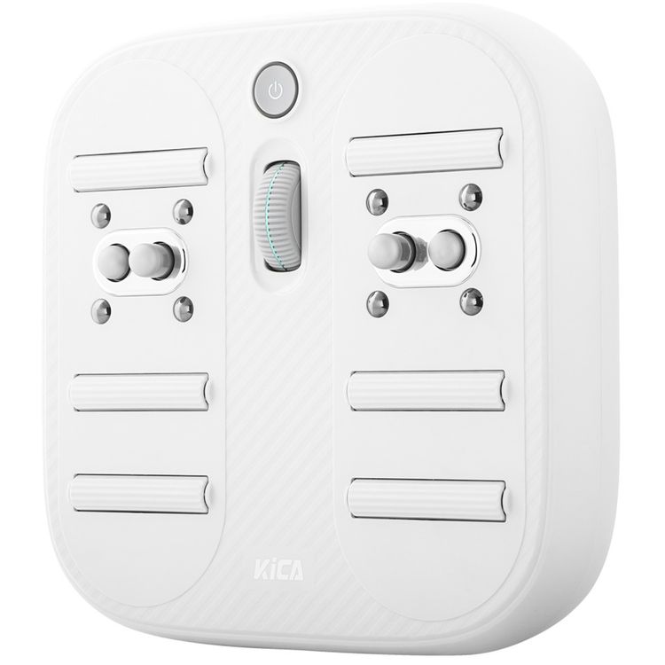 Kica Foot Massager with Intelligent Protection, Eight Magic Magnets, 6 Massage Rollers, Dual Percussion Massage Modes, 18 Hours Battery Life, PD Quick Charge, Cordless and Portable - White