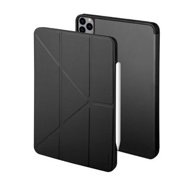 Viva Madrid Elegante Folio Case with Apple Pencil Holder for iPad Pro 12.9" ( 2020 )Shock Resistant, Easy Access to All Ports (Cameras, Buttons and Speakers) Black