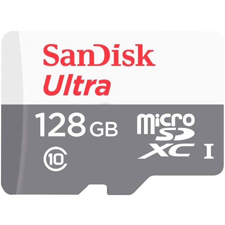 SanDisk Ultra microSDXC 128GB 100MB/s SDSQUNR 128G GN6MN, Micro Memory Card - Grey