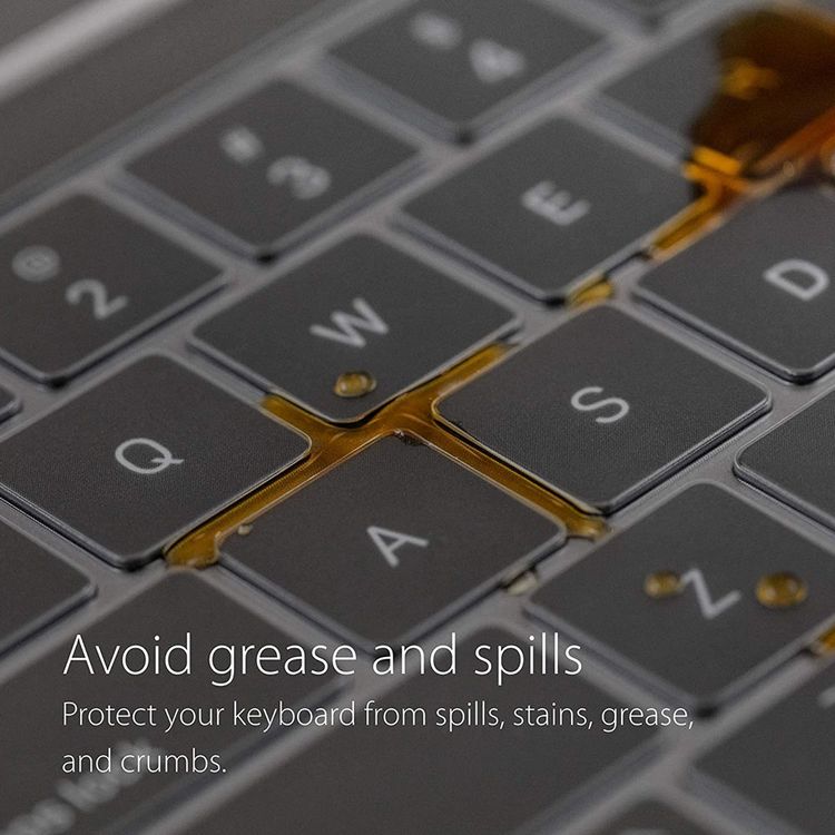 موشي واقي لوحة مفاتيح كلير جارد لجهاز ماك بوك ار 2020 ، تصميم الاتحاد الأوروبي ، نحيف للغاية ، مادة ممتازة - شفاف