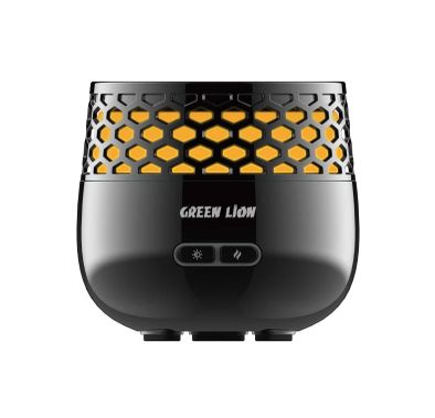 مبخرة بخور لوكس من جرين ليون، 2500 مللي أمبير، مدمجة ومحمولة، شحن من النوع C، وقت عمل 30 دقيقة، ضوء LED، مروحة توربو، وقت الشحن 2 ساعة - أسود