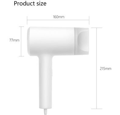 Xiaomi NUN4052GL Mijia Lonic Hair Dryer 1800W Water Ion Electric Hair Dryer Quick Dry Water Ion Protect Hair Smart Temperature Control Dryer - White