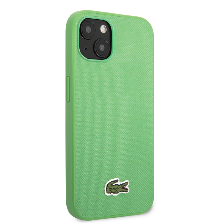 Lacoste Hard Case Iconic Petit Pique PU Woven Logo Estragon Compatible with iPhone 14 Plus - Green
