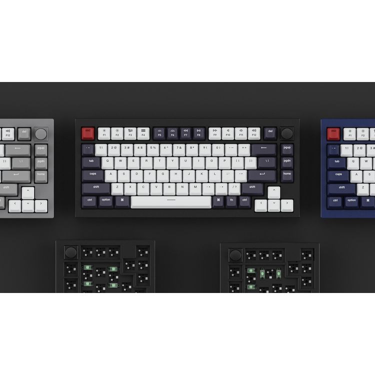 Keychron Q1 QMK Gateron G-PRO Switch Mechanical RGB Keyboard, Knob, Blue Switch and Costom Hot-swappable - Navy Blue