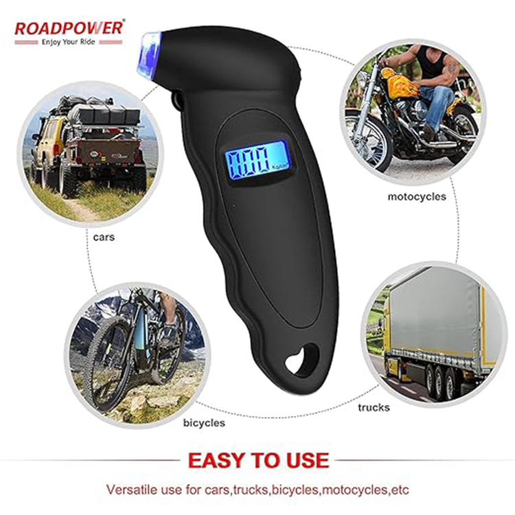 RoadPower Digital Tire Pressure Gauge, 100 PSI, 4 Settings