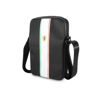 سي جي موبايل  حقيبة تابلت فيراري بيستا نايلون معدنية الشعار على المسار مقاس 10 بوصات مرخصة رسميًا ، حزام كتف قابل للتعديل مناسب للخارج ، العمل ، المكتب ، المدرسة ، خفيف الوزن نحيف ومرخص رسميًا ، حقائب للرجال ، النساء ، الأولاد والبنات ، أسود