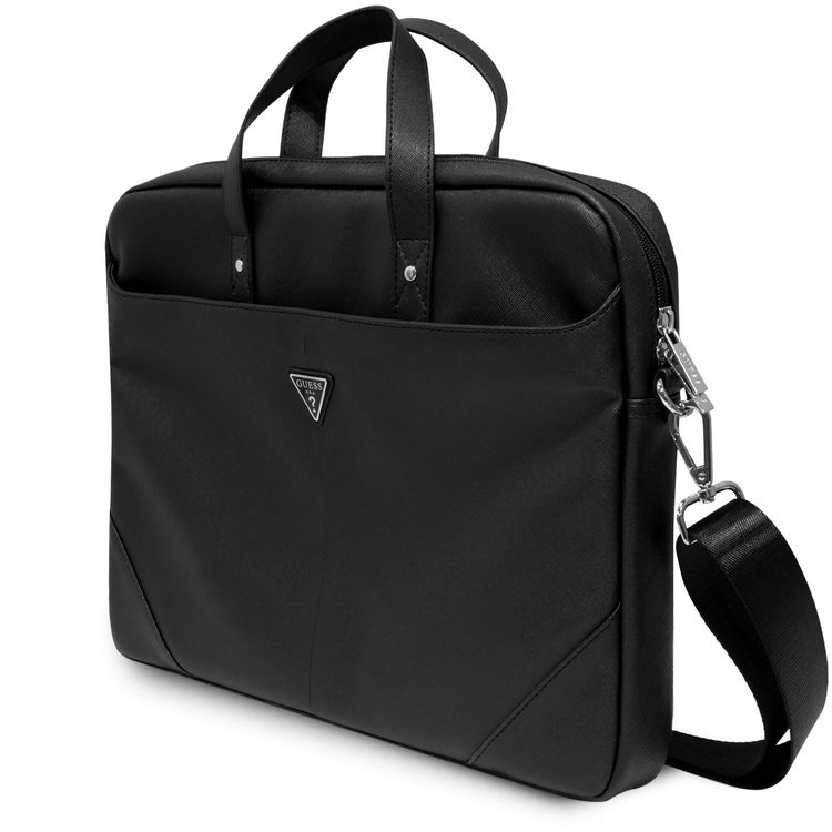 Guess Saffiano Bag With Hot Stamp - Black