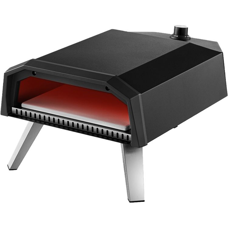 فرن بيتزا بورودو لايف ستايل 12 بوصة في الهواء الطلق بأرجل قابلة للطي، وقت طهي 60 ثانية، تسخين سريع 500 درجة مئوية، متوافق مع البيوتان والبروبان، 30-45 دقيقة قبل التسخين، إشعال بيزو - أسود