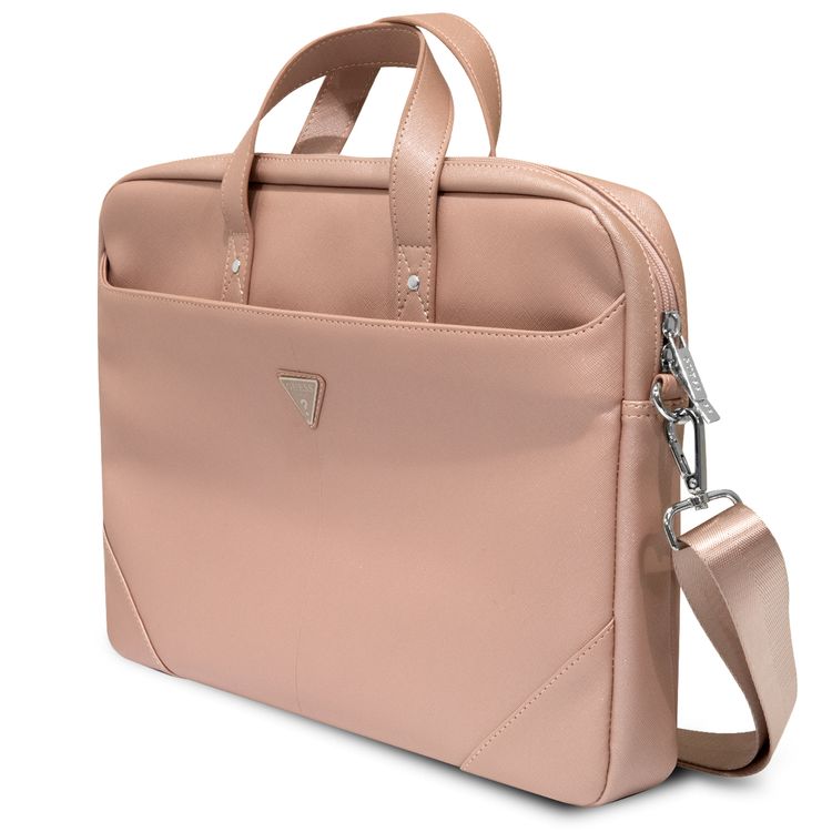 Guess Saffiano Bag With Hot Stamp - Pink