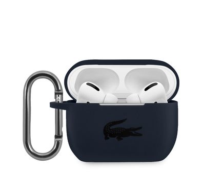 Lacoste Liquid Silicone Airpods Case with Glossy Printing Logo AirPods Pro - Blue