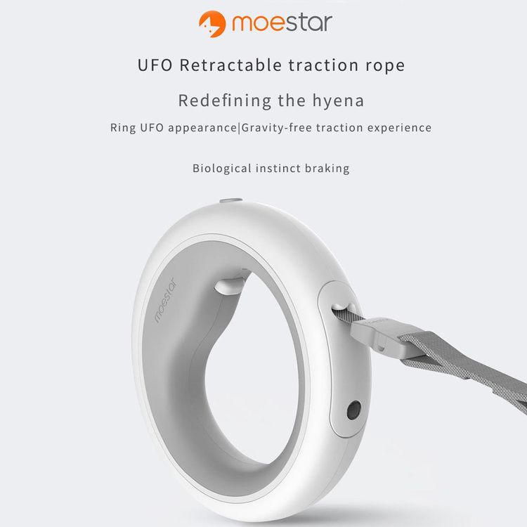 Xiaomi Moestar Retractable Dog Leash 2 with LED Light (MS0030002-GY) - Natural Grey