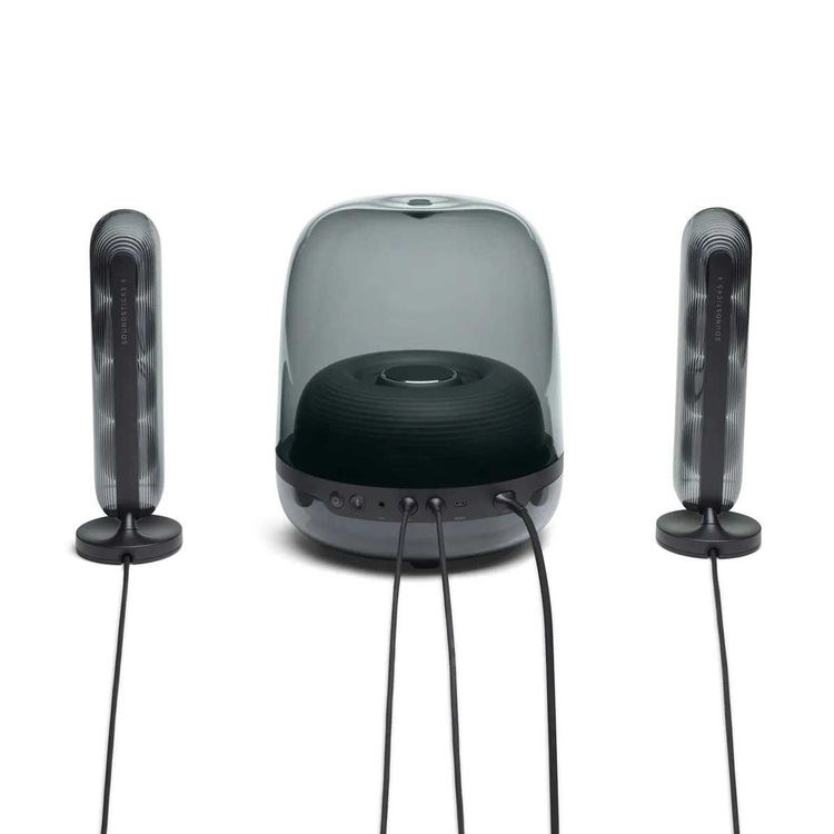 Harman Kardon Soundsticks 4 Wireless Bluetooth 2.1 Speaker System, Iconic Transparent Design, Extraordinary Sound, Rich Bass from Powered Subwoofer - Black