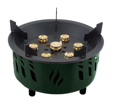 موقد تخييم 7 شعلة من جرين لايون مع حقيبة تخزين - أخضر