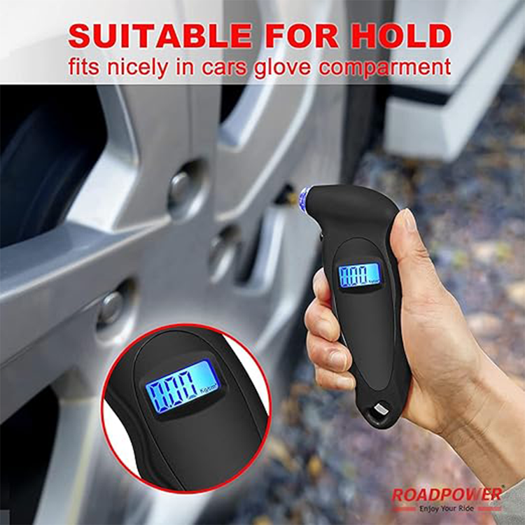 RoadPower Digital Tire Pressure Gauge, 100 PSI, 4 Settings