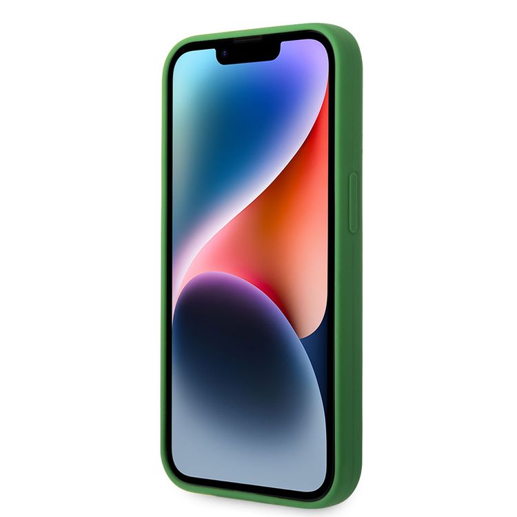 Lacoste Hard Case Liquid Silicone / Microfiber Patchwork B, Compatible with iPhone 14 Pro - Green