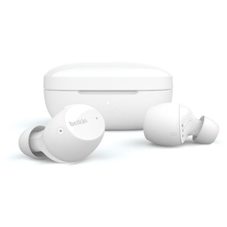 سماعات Belkin SOUNDFORM Immerse لإلغاء الضوضاء، مع خاصية Google Fast Pair، عمر بطارية يصل إلى 24 ساعة، اتصال لاسلكي (بلوتوث) - اللون الأبيض