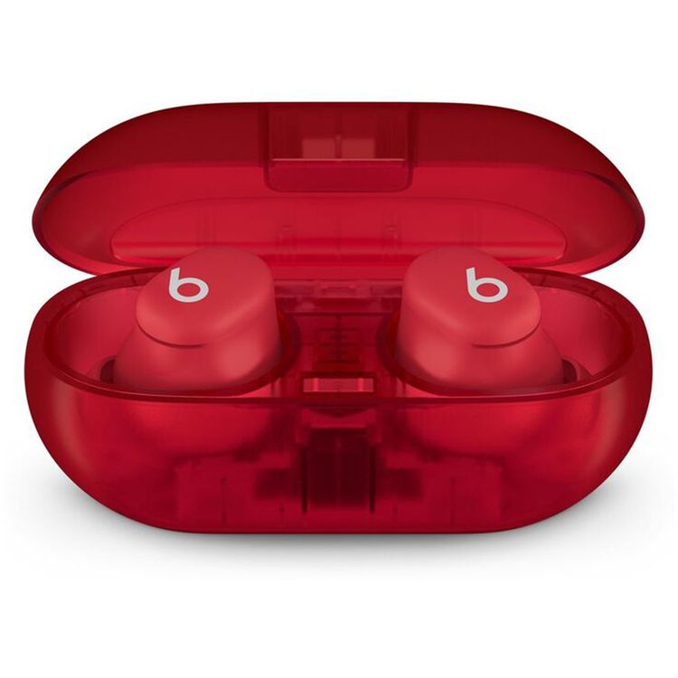 Beats Solo Buds True Wireless Earbuds, Built-in Microphone, USB-C Charging Interface, 18 Hours Battery Life - Transparent / Red
