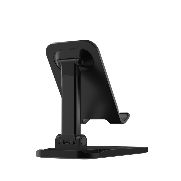 Devia Desktop Folding Stand For Phone, Anti-Slip Design, Safe & Secured, Portable Stand for Smartphones  Bedside, Office, Kitchen Table - Black