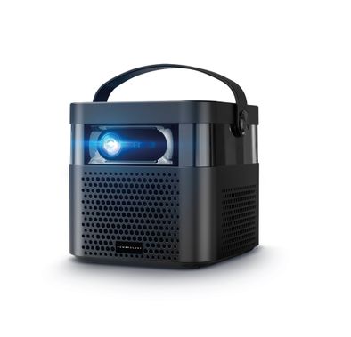 بروجكتور باورولوجي محمول بدقة 4K، بطارية ليثيوم مدمجة بسعة 15600 مللي أمبير، لاسلكي، دقة 960 × 540 بكسل، 4K HDMI فائق الوضوح، 400 لومن ANSI - أسود