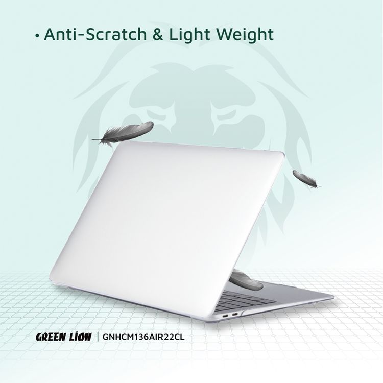 Green Lion Ultra-Slim Hard Shell Case 2.0mm for Macbook Air 13.6  2022 M2 - Clear