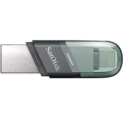 SanDisk 256GB iXpand Flash Drive Flip USB 3.1 Gen 1 for iPhone/iPad SDIX90N 256G GN6NN, Black, SDIX90N 256G GN6NE