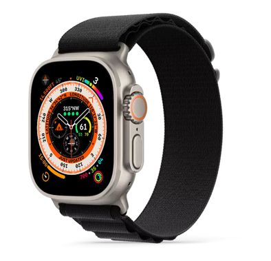 HYPHEN Watch Strap Nylon Loop for Apple Ultra (Medium) - Black