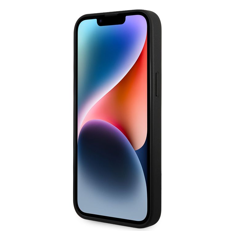 CG MOBILE Mercedes-Benz Genuine Leather Case With Star Pattern, Compatible w/ 14 Pro Max (6.7") Protective Cover, Scratch & Drop Protection, Wireless Charger Compatibility - Black