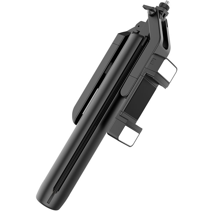 عصا سيلفي بورودو 185 سم قابلة للتمديد مع مصابيح مزدوجة قابلة للفصل، حامل ثلاثي القوائم بأربعة أرجل وجهاز تحكم عن بعد - أسود