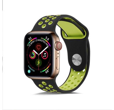 iGuard by Porodo Nike Watch Band, Fit & Comfortable Replacement Wrist Band, Adjustable Straps Compatible for Apple Watch 40mm / 38mm - Dark Blue / Yellow