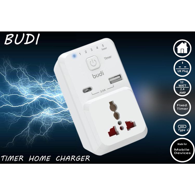 Budi Timer Home Charger - White