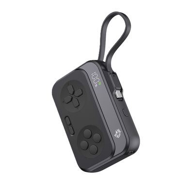 Porodo Gaming 10000mAh Controller Design Power Bank, PD 20W, 22.5W Type-C Integrated Cable - Black