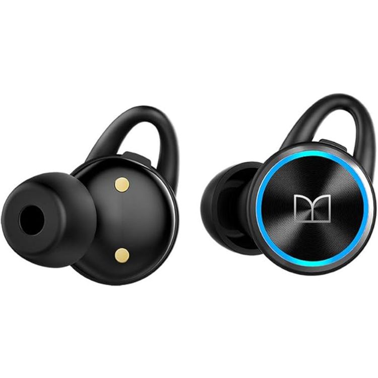 Monster Clarity 101 AirLinks Wireless Earbuds, Bluetooth Version 5.0, Type-C Charging Port, 360° Rotatable Charging Case, Touch Control, 60 Hours Battery Life - Black