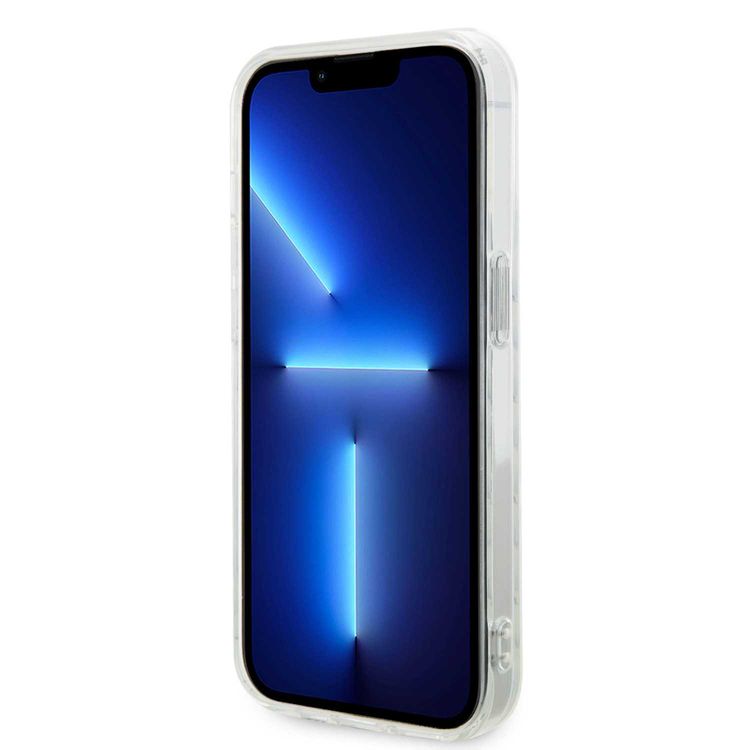 حافظة مرسيدس بنز لهاتف iPhone 15 Pro Max شفافة Magsafe بنمط نجوم - أبيض