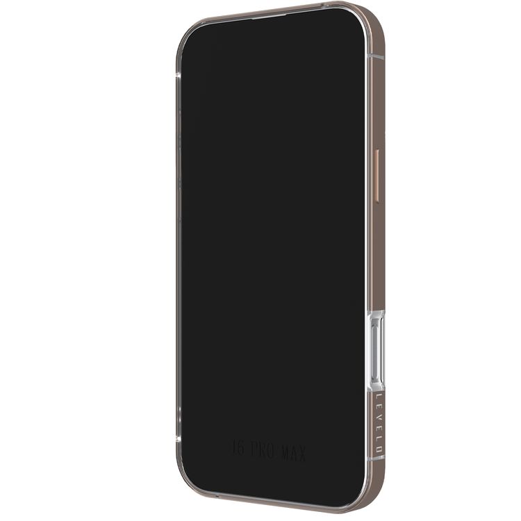 Levelo Claire Magsafe Case with Aluminum Bumper Case for iPhone 16 Pro, Hybrid Case, MagSafe Compatibility - Rose Gold Titanium