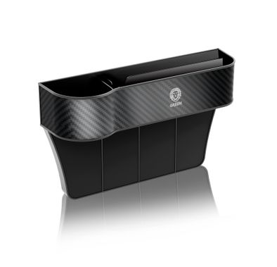 منظم مقاعد السيارة العالمي من ألياف الكربون من غرين ، يُدرج بين المقعد ووحدة التحكم ، يحافظ على السيارة أكثر نظافة وتنظيمًا ، أسود