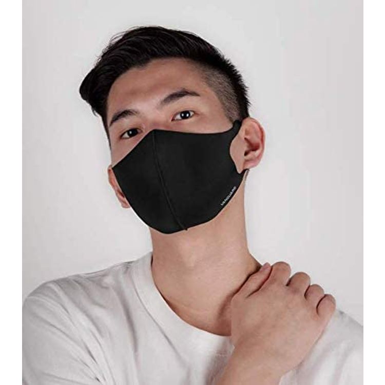 Vanguard Smart Care Puro-Nano Zinc Anti-Bacterial 3 Ply BFE Face Mask, Protection Washable Face Masks - Black ( Medium )