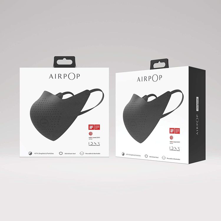 ايربوب قناع وجه أصلي قابل لإعادة الاستخدام ، أغطية وجه مرشح من 4 طبقات ، مقاس محيطي ، قناع وجه قابل للطي قابل للتعديل ، أقنعة وجه للبالغين لحماية الملوثات ، أسود