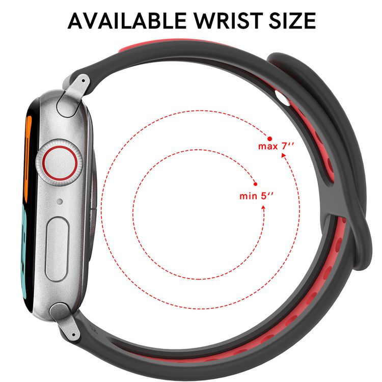 AhaStyle حزام ساعة أبل من السيليكون الفاخر بتصميم ديوتون 38/40 ملم حزام رياضي متوافق مع سلسلة ساعات ابل SE / 6/5/4/3 - أسود