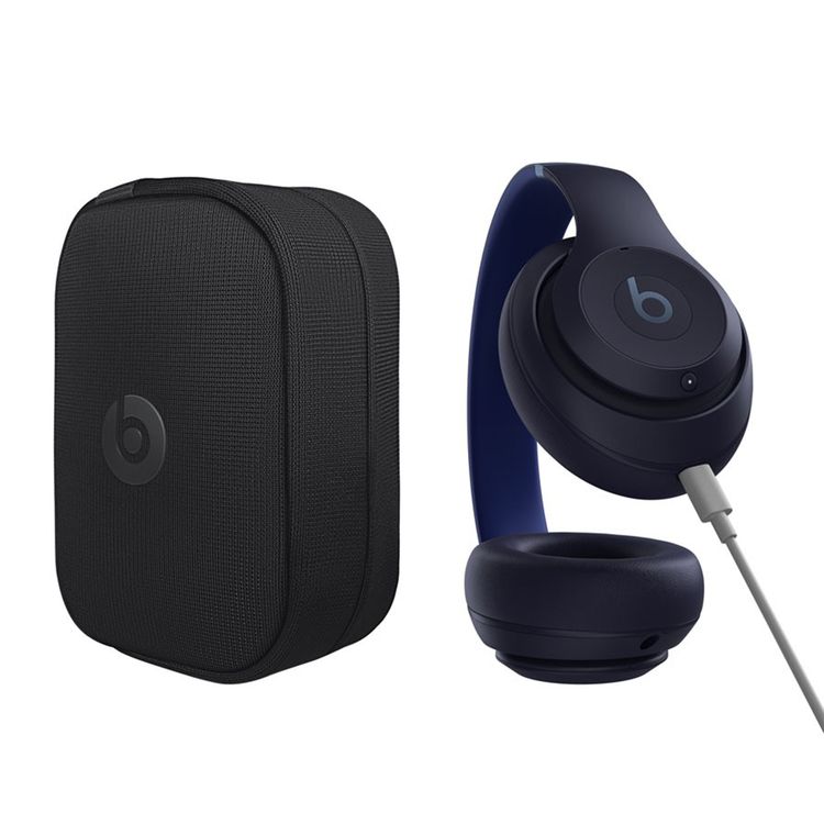 Beats Studio Pro Wireless/Wired Headphones with Iconic Sound, Portable & Lightweight Design, Head Tracking, Carrying Case - Navy